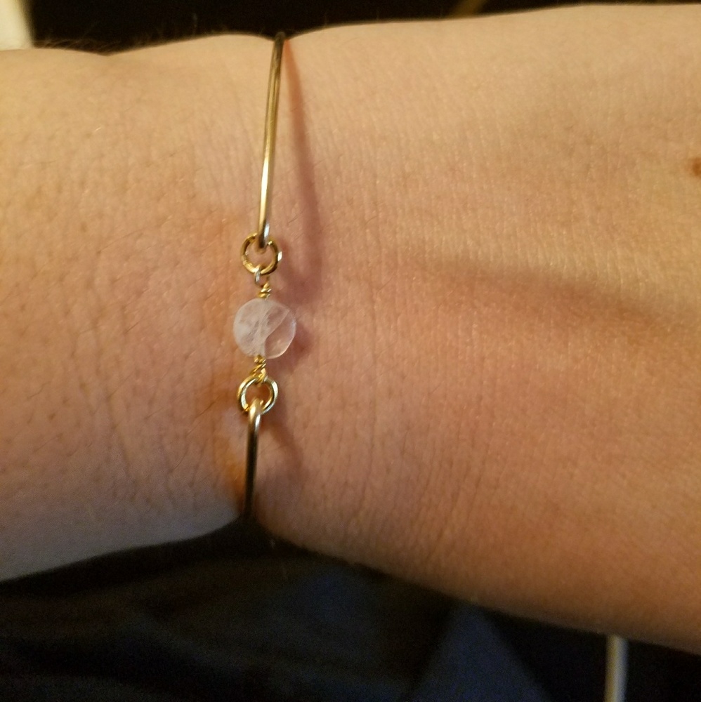 Gold Filled Bangle w/ CZ - Picture 7 of 8